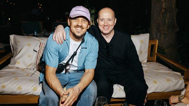 Антон Беляев и Сергей Бурунов на афтепати концерта