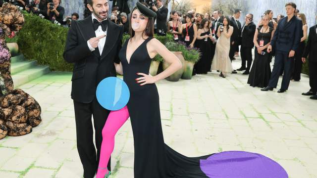 Marc Jacobs and Rachel Sennott pose during the Met Gala, an annual fundraising gala held for the benefit of the Metropolitan Museum of Art's Costume Institute with this year's theme 'Costume Art' in New York City, New York, U.S., May 4, 2026