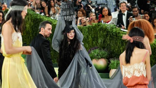 Madonna poses during the Met Gala, an annual fundraising gala held for the benefit of the Metropolitan Museum of Art's Costume Institute with this year's theme 'Costume Art' in New York City, New York, U.S., May 4, 2026