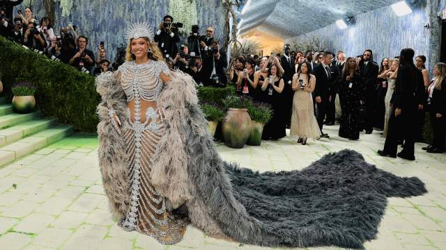 Beyonce poses during the Met Gala, an annual fundraising gala held for the benefit of the Metropolitan Museum of Art's Costume Institute with this year's theme 'Costume Art' in New York City, New York, U.S., May 4, 2026