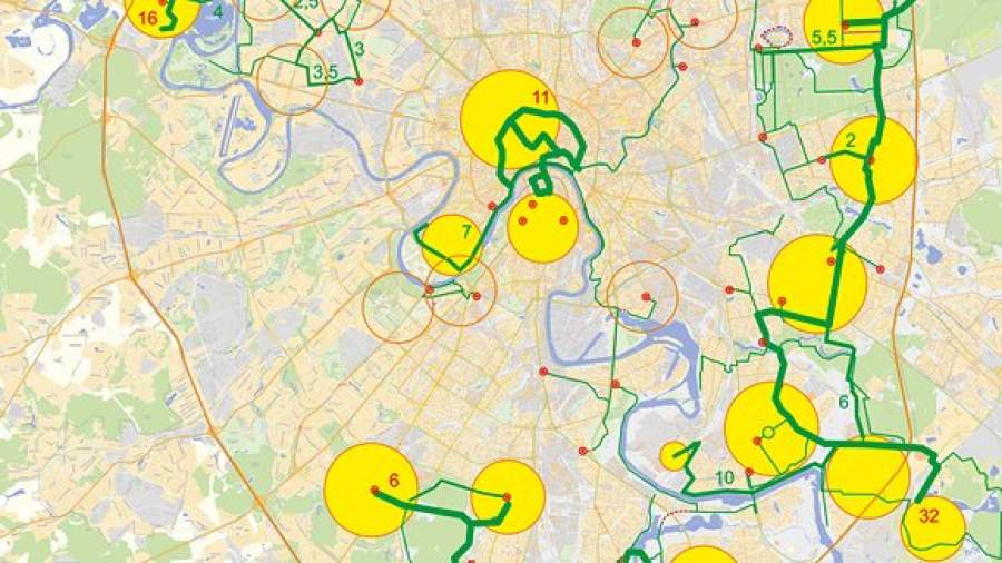 Карта велодорожек москвы и московской области