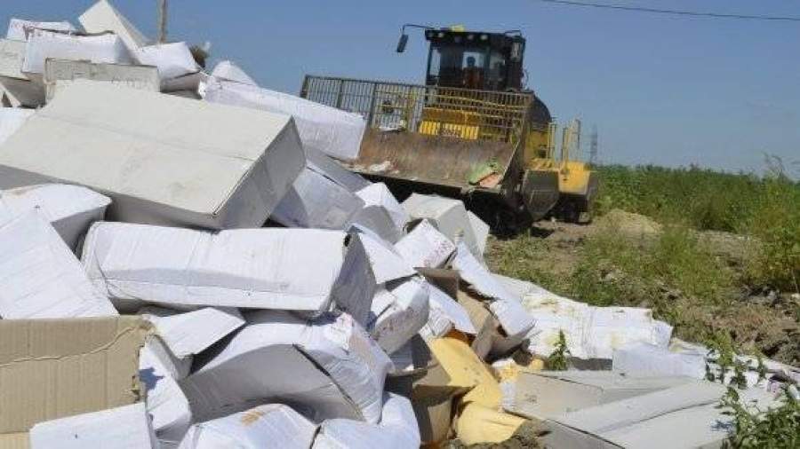 На границе уничтожены первые 90 т санкционных продуктов