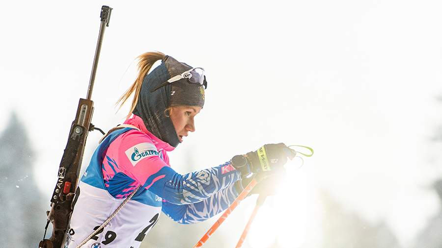 Russian biathlete Kristina Reztsova took third place in the mass start at the World Cup