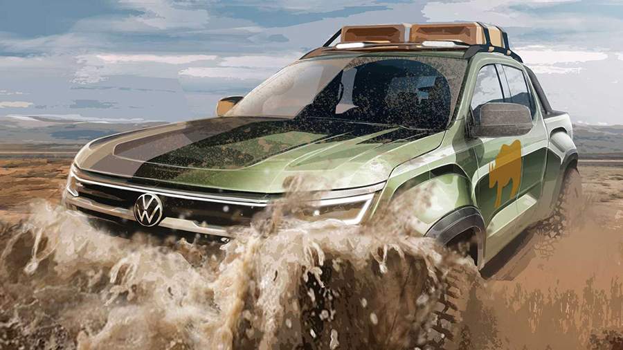 Volkswagen showed a photo of the new pickup Amarok