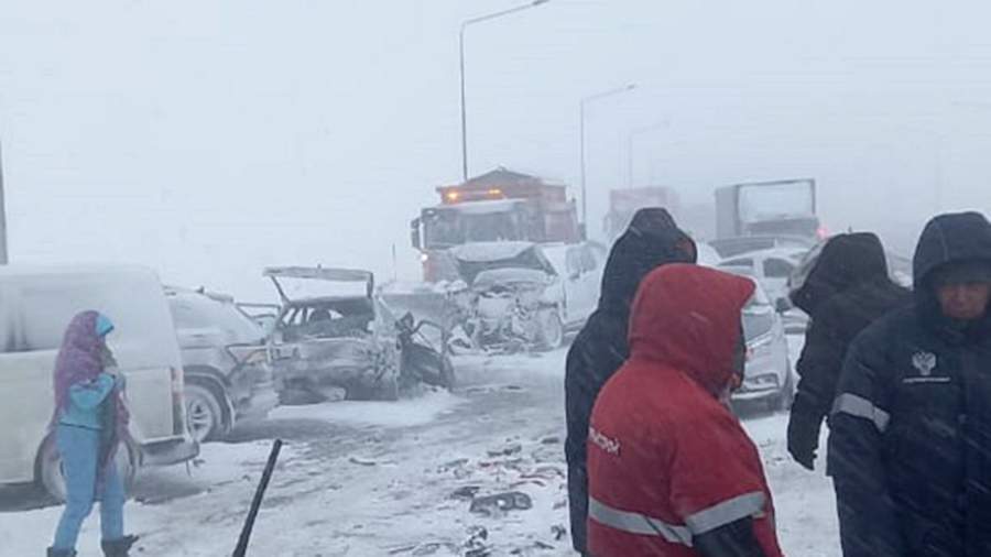 New road accident involving 11 cars happened in Bashkiria