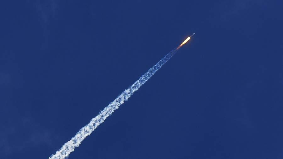 Galileo satellites in orbit after launch from Kuru cosmodrome