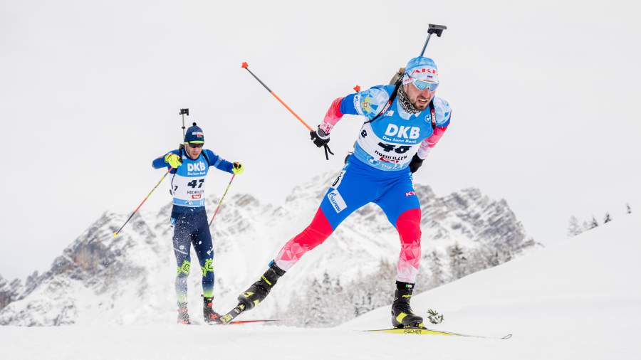 The Russian men’s biathlon team became the third in the relay at the KM stage