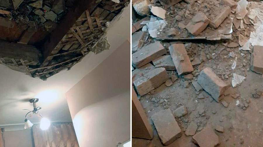 The ceiling of the apartment collapsed in Krasnoyarsk The ceiling of the apartment collapsed in Krasnoyarsk