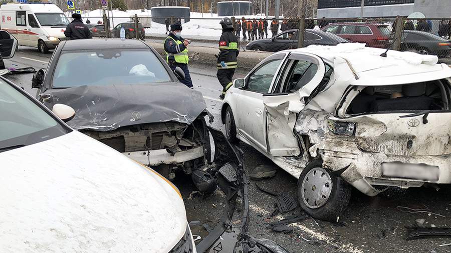 Published footage of the moment of the mass accident on the Rublevsky highway