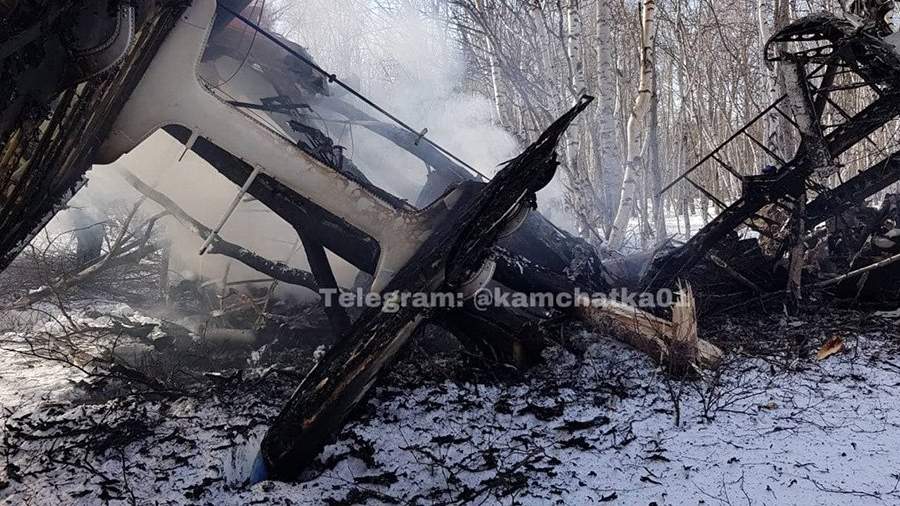 There was a video from the crash site of the An-2 aircraft in the Kamchatka Territory