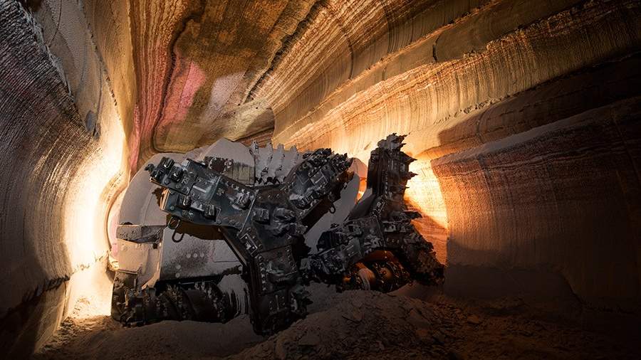 Добыча калия на руднике Березники-4 в Пермском крае