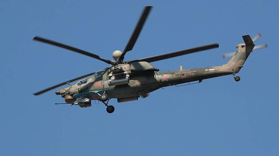 Ударный вертолет Ми-28НМ «Ночной охотник» во время летно-тактических учений авиаполка армейской авиации Южного военного округа в Краснодарском крае