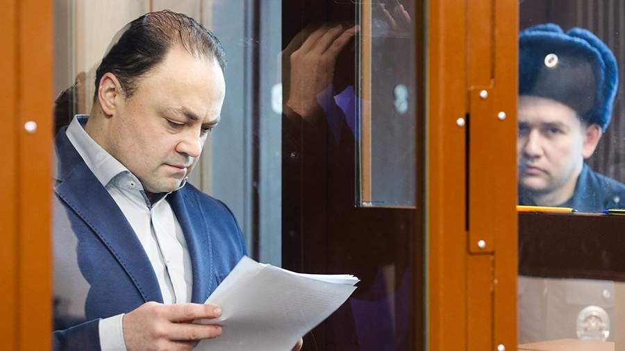 Бывший мэр Владивостока Игорь Пушкарев, обвиняемый в коррупции, в Тверском суде во время допроса по делу о взятках