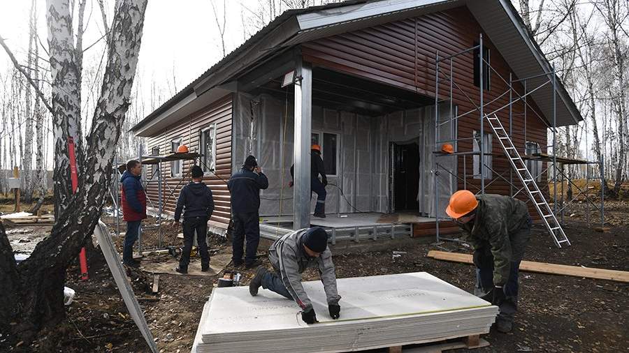 Строительство индивидуальных жилых домов для переселения жителей, пострадавших от наводнения в городе Тулун Иркутской области. 3 октября 2019 года