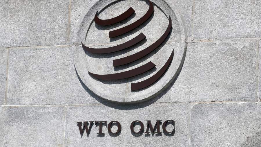 Логотип изображен на штаб-квартире Всемирной торговой организации