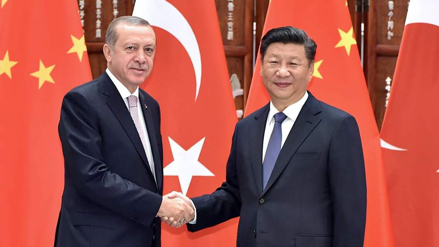 Президент турции Реджеп Тайип Эрдоган и глава государства КНР Си Цзиньпин