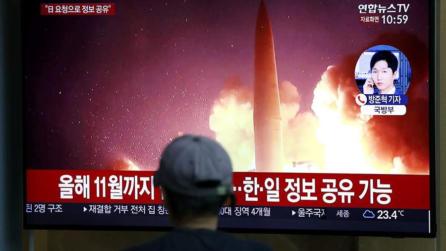 Трансляция запуска КНДР двух баллистических ракет малой дальности 