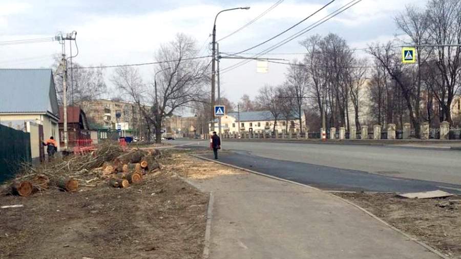 Жилые дома и забор «Воскресенского некрополя» (справа через дорогу)