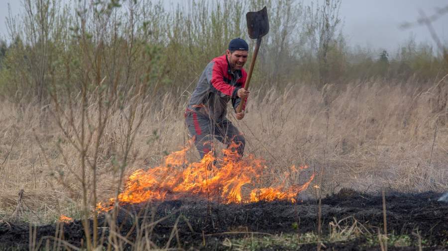 burning grass