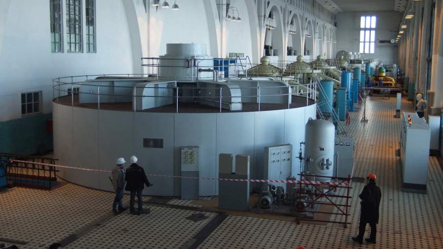 Hydroelectric power plant machine room