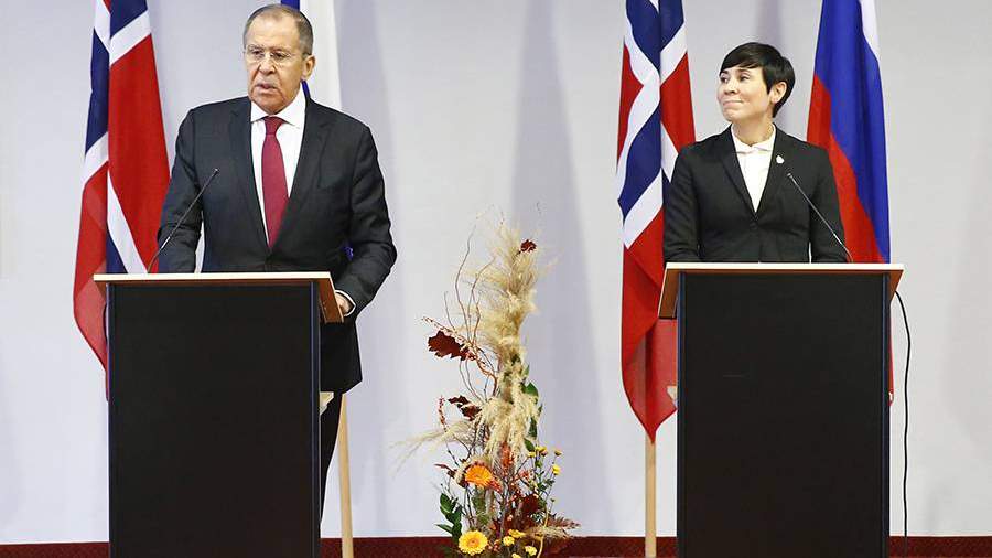 Сергей Лавров и министр иностранных дел Норвегии Ине Эриксен