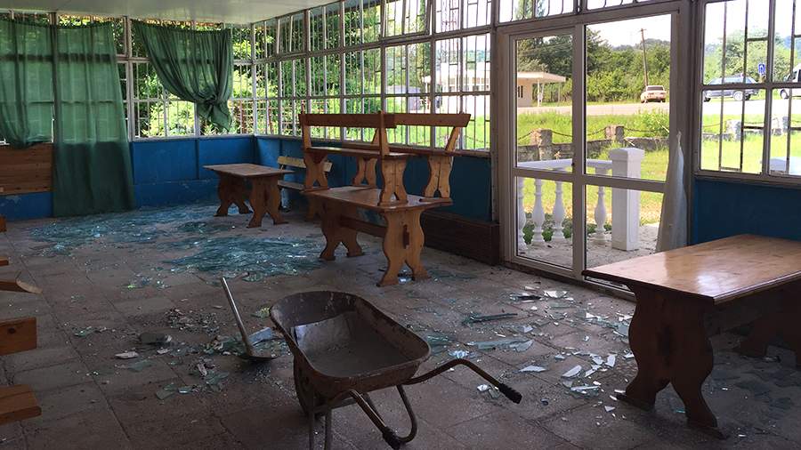 Последствия взрыва на военном складе в Абхазии 