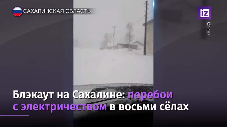 В восьми населенных пунктах Сахалина перебои с электричеством из-за циклона