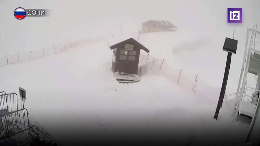 В горных районах Сочи прошел сильный снегопад