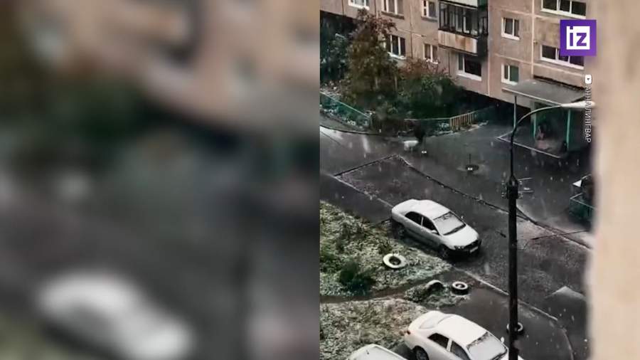 Первый снег выпал в Мурманске