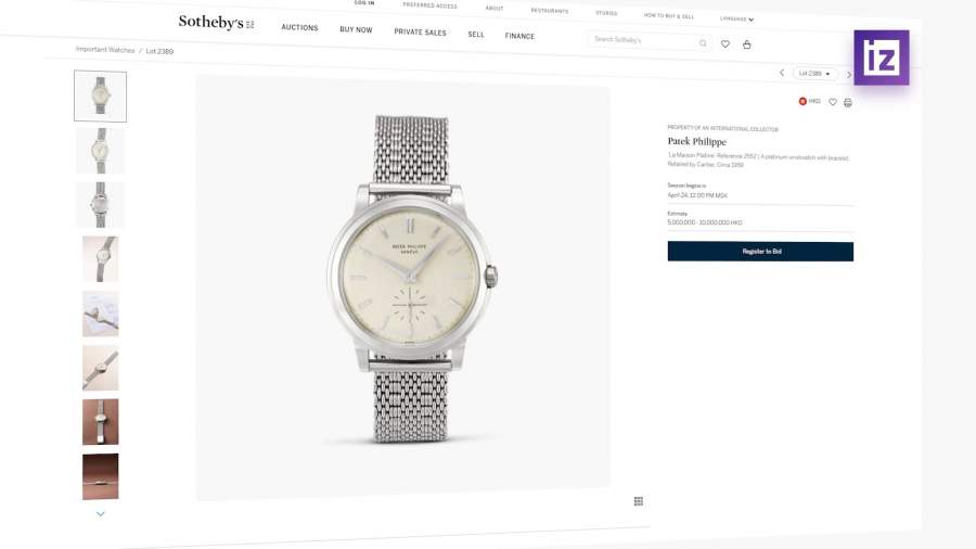 Очень редкие часы Patek Philippe  выставят на аукционе в Гонконге