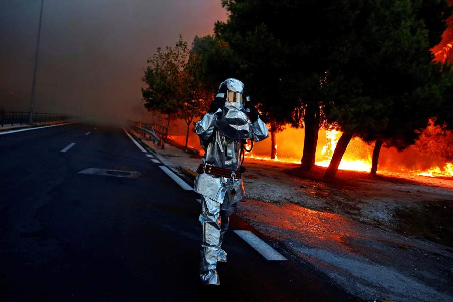 Пожары в Греции