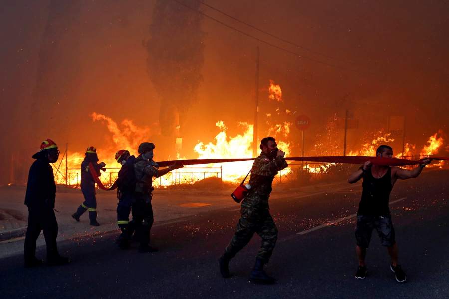 Пожары в Греции, город Рафина