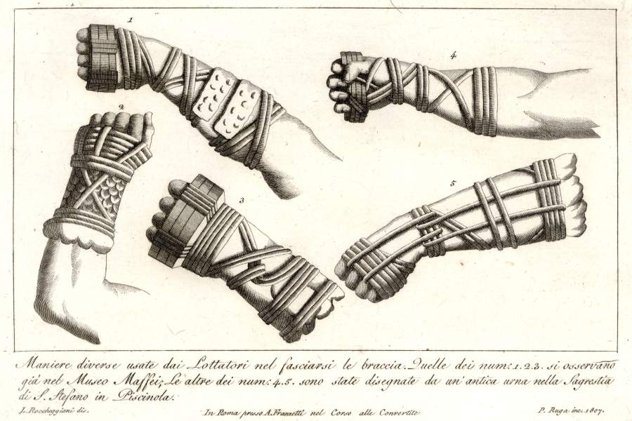 Изображение древних греческих боксерских перчаток