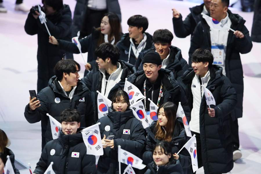 Спортсмены сборной Южной Кореи