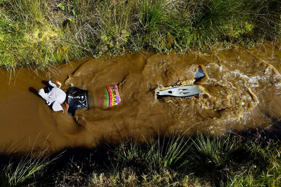 Соревнования по плаванию в болоте