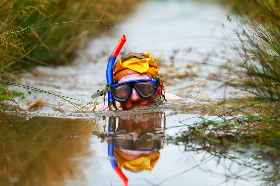 Соревнования по плаванию в болоте