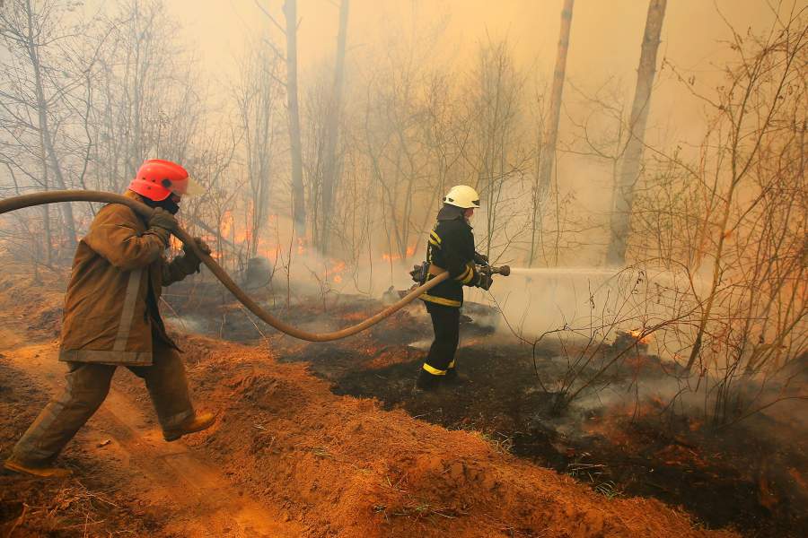 Пожар в зоне отчуждения Чернобыльской АЭС
