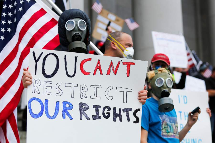 Протесты против карантина в США
