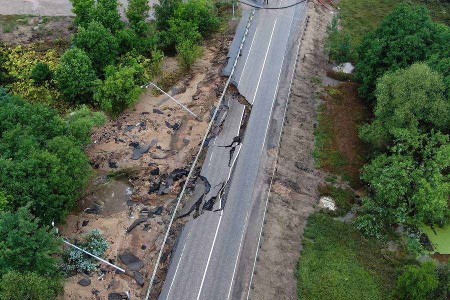 Последствия ливня в Рузе