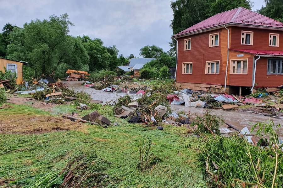 Последствия ливня в Рузе