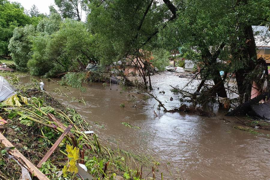 Последствия ливня в Рузе