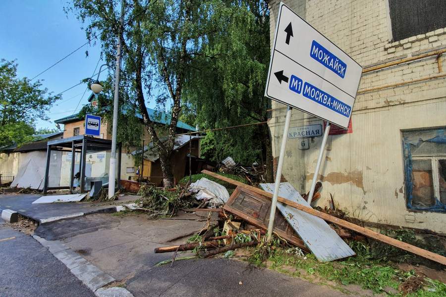 Последствия ливня в Рузе