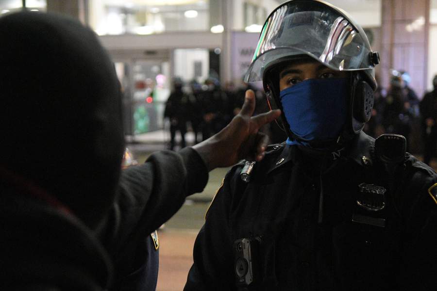 Участник акции протеста