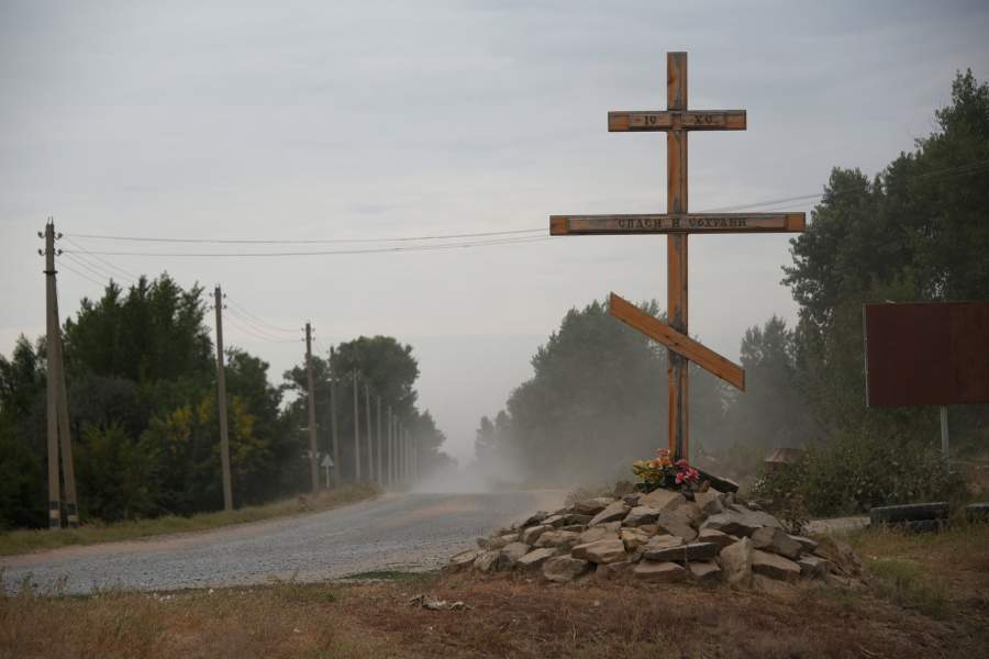 Дорога в	село