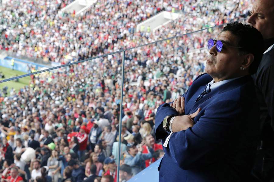 Аргентинский футболист Диего Марадона на церемонии открытия чемпионата мира по футболу 2018 