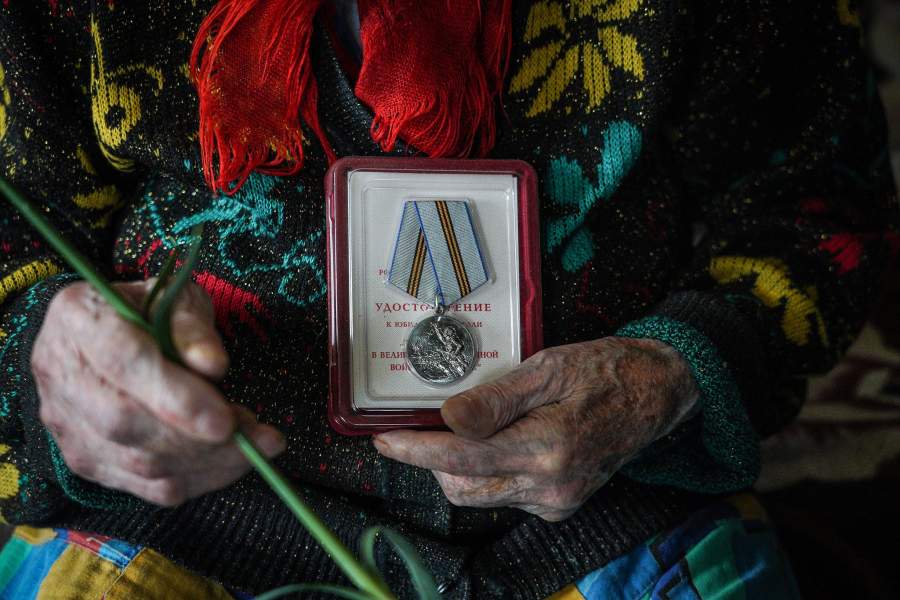 Ветераны Великой отчечественной войны в деревне Жажлево Заволжского района Ивановской области