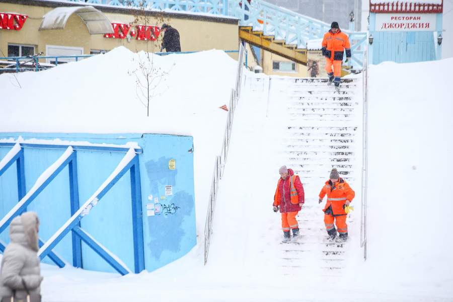 Последствия снегопада в Москве 14 января