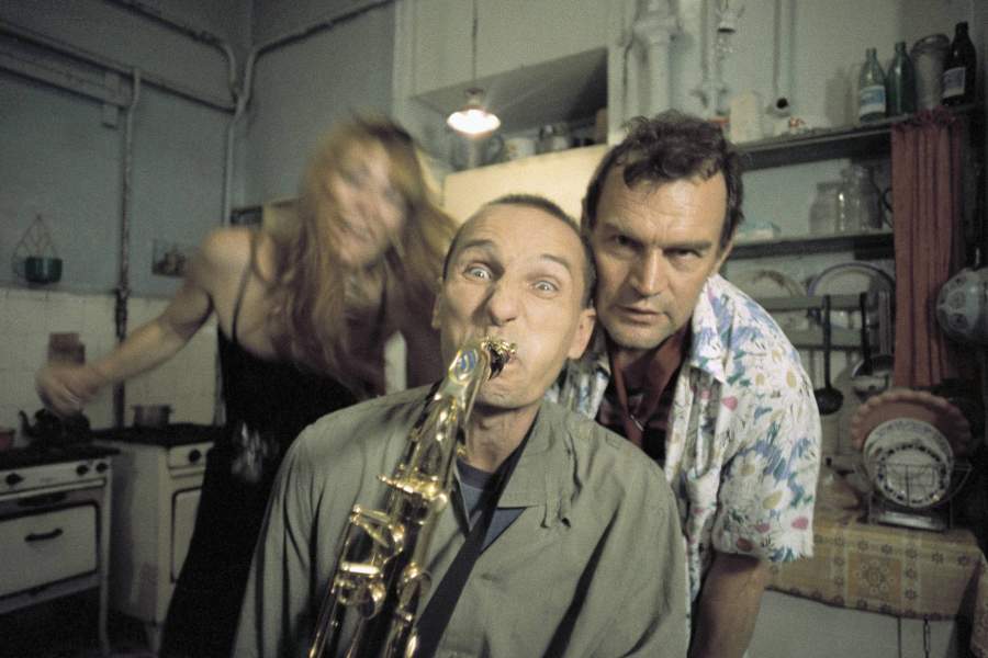 1990, Петр Мамонов (слева) и Петр Зайченко (справа) в художественном фильме режиссера Павла Лунгина «Такси-блюз»