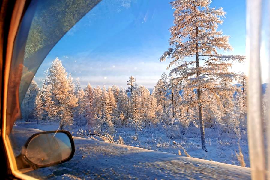 Зимняя якутская дорога