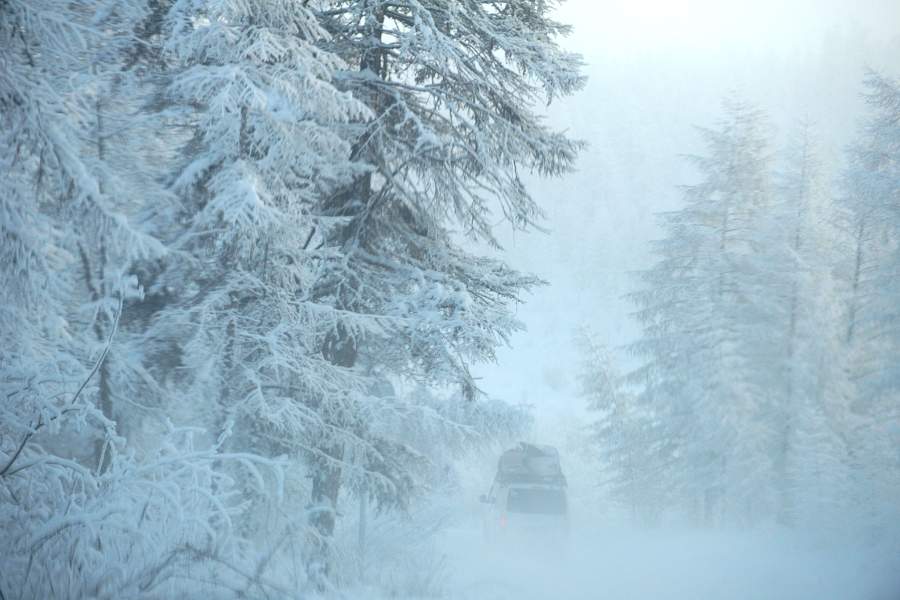 Зимняя якутская дорога